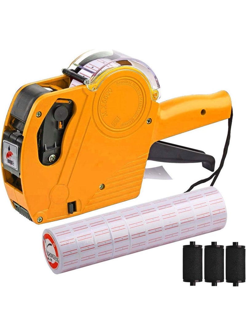 Bukela 8 Digits Price tag Gun with 5000 Sticker Labels and 3 Ink Refill, Pricing Gun Kit for Office, Retail Shop, Grocery Store (A/Yellow) - Image 1